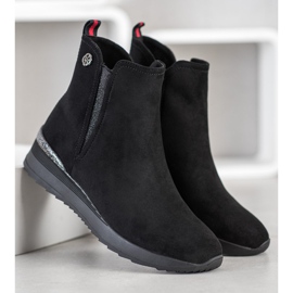 Gogo Stivali con zeppa caldi nero 1