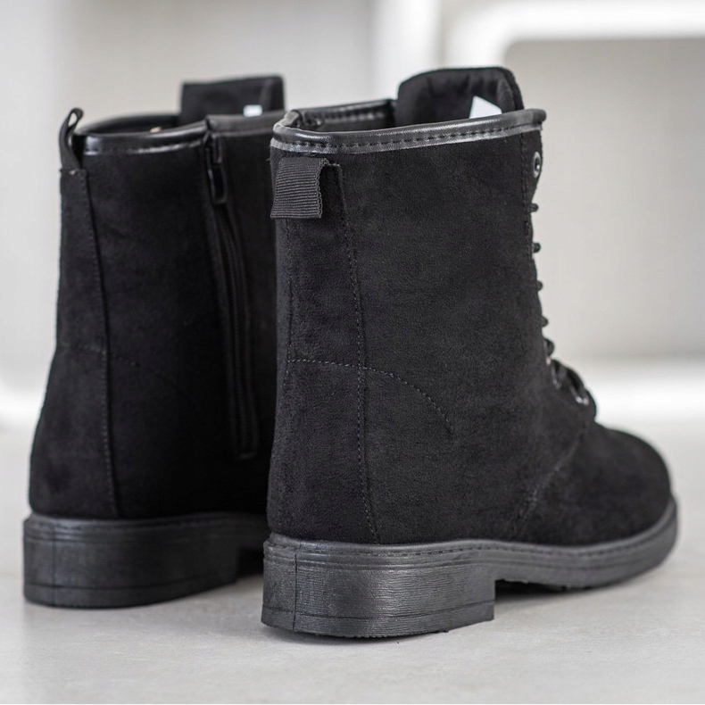 Emaks Trapper in pelle scamosciata nero 1