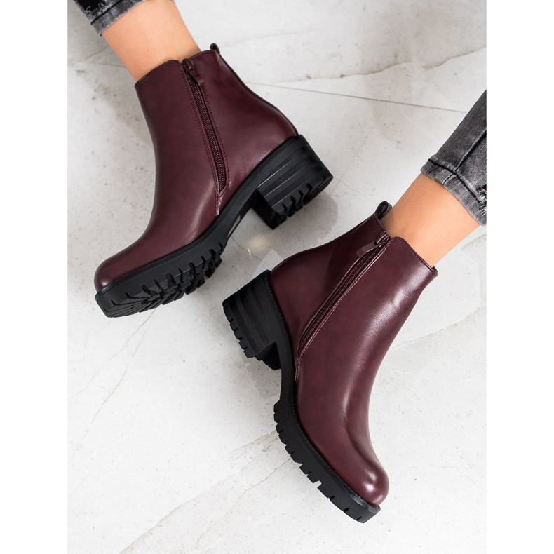 Ideal Shoes Comodi stivali bordeaux rosso multicolore 1
