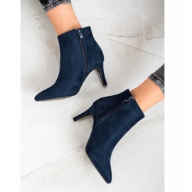 SHELOVET Stivali blu navy su un tacco alto 1