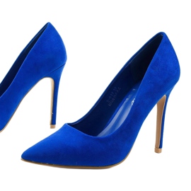 Classiche scarpe col tacco Hyirnar blu in camoscio 1