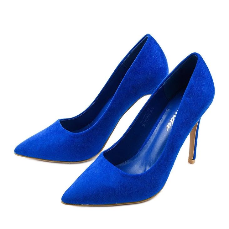 Classiche scarpe col tacco Hyirnar blu in camoscio 2