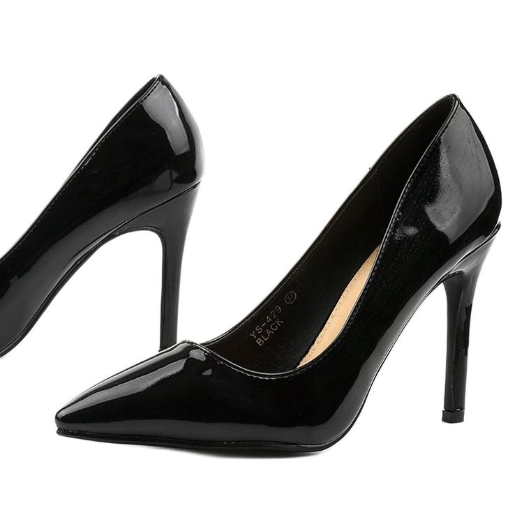 Décolleté laccate nere su tacco Rhodes nero 1