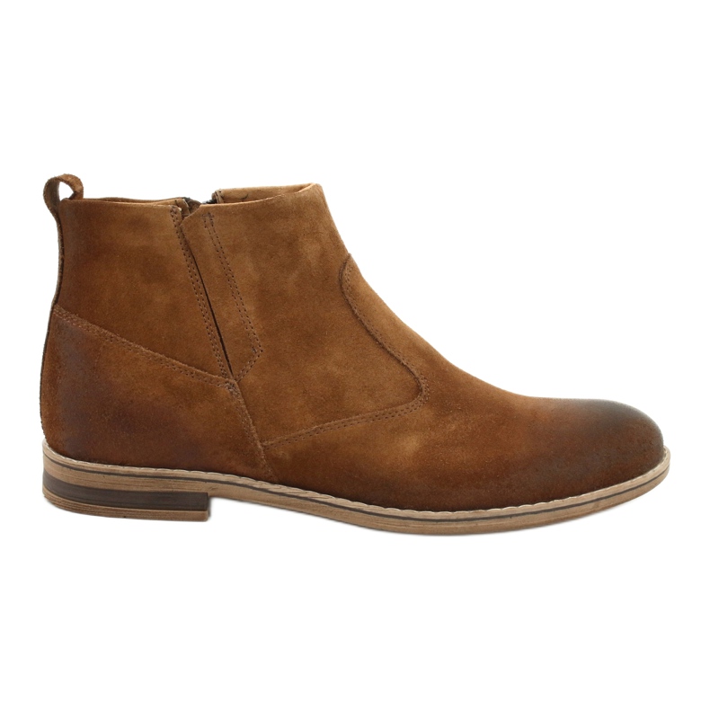 Scarpa in camoscio con cerniera Riko 859 camel marrone 4