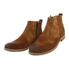 Scarpa in camoscio con cerniera Riko 859 camel marrone 5
