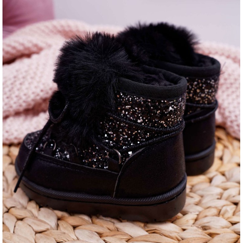 FRROCK Stivali Da Neve Per Bambini Con Pelliccia Minnie Nero argento 4
