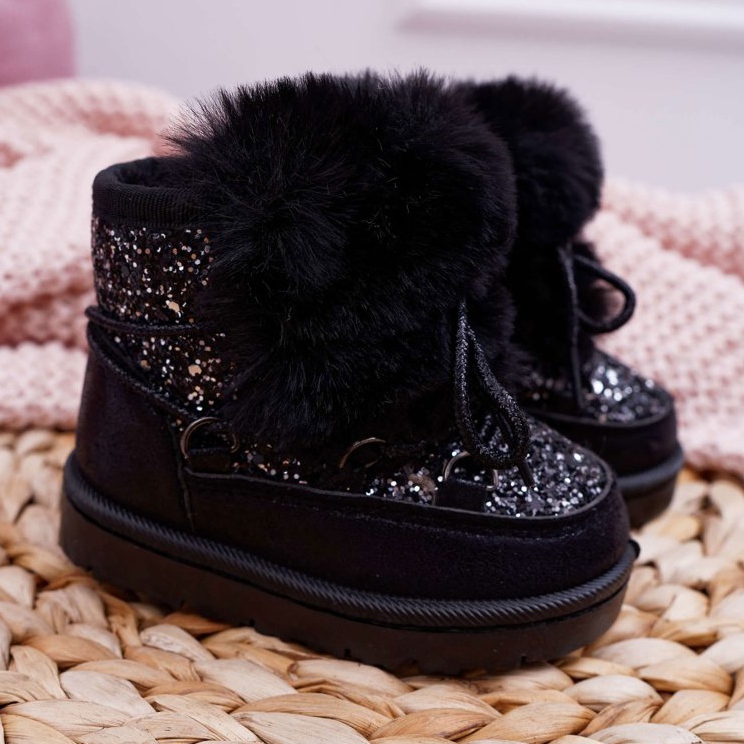FRROCK Stivali Da Neve Per Bambini Con Pelliccia Minnie Nero argento 3