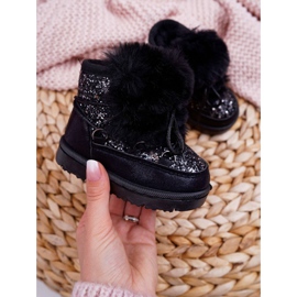 FRROCK Stivali Da Neve Per Bambini Con Pelliccia Minnie Nero argento 2