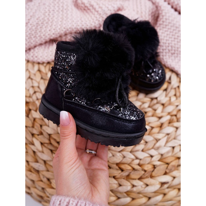FRROCK Stivali Da Neve Per Bambini Con Pelliccia Minnie Nero argento 2
