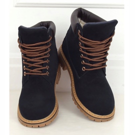 Stivali da donna in legno coibentato blu navy B175-22 NAVY / CAMEL 1