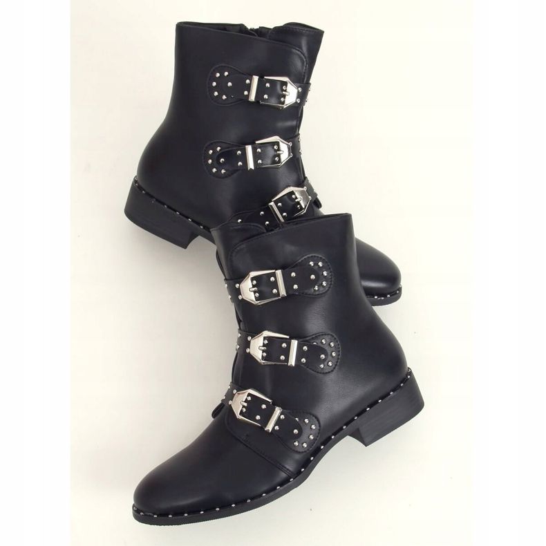 Stivali neri con borchie nere HX502 Black nero 1