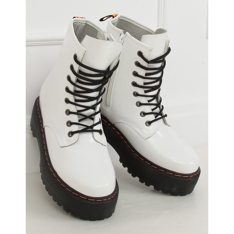 Stivali Martens su suola alta, bianco KS-1255 White bianca 2