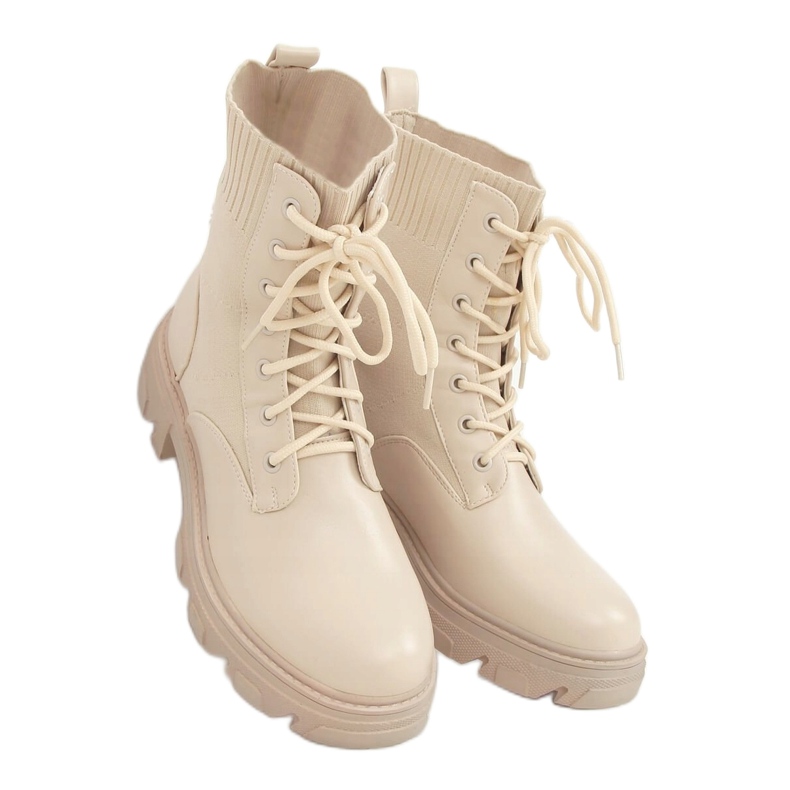 Stivali con tomaia a calzino beige 1998 Beige 1