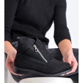 Gogo Stivali alla moda con cerniera nero 2