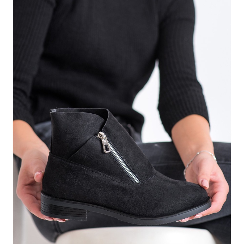 Gogo Stivali alla moda con cerniera nero 2
