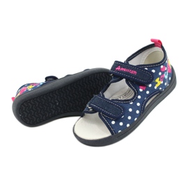 American Club Pantofole, sandali, scarpe americane per bambini, soletta in pelle blu navy rosa 3