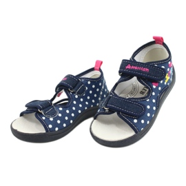 American Club Pantofole, sandali, scarpe americane per bambini, soletta in pelle blu navy rosa 2