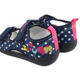American Club Pantofole, sandali, scarpe americane per bambini, soletta in pelle blu navy rosa 5