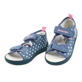 American Club Pantofole, sandali, scarpe americane per bambini, soletta in pelle bianco blu rosa 2