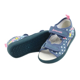 American Club Pantofole, sandali, scarpe americane per bambini, soletta in pelle bianco blu rosa 3