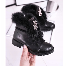 MSMG Stivaletti neri per bambini Pelliccia Ella nero 2