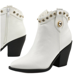 Stivali texani da donna bianchi con zirconi Darnielle bianco 1