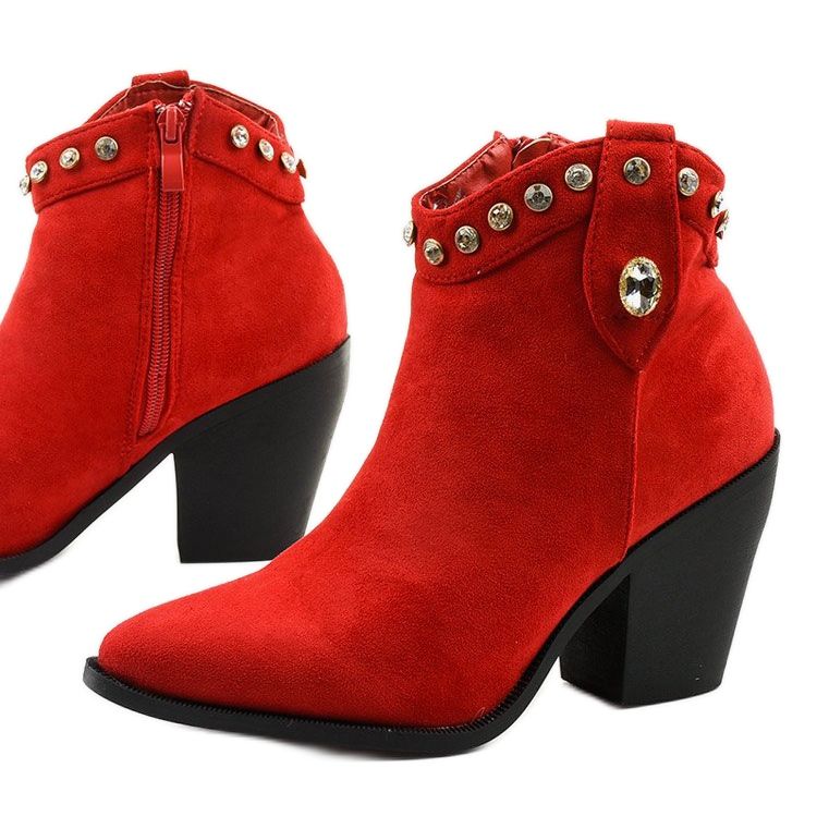Stivali texani rossi con zirconi Darnielle rosso 1