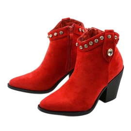Stivali texani rossi con zirconi Darnielle rosso 2