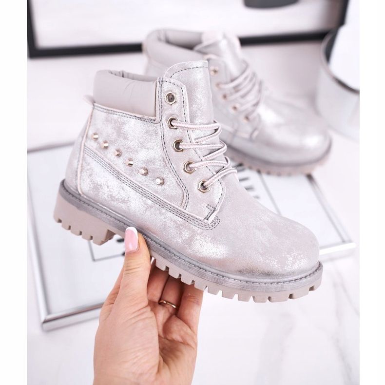 MSMG Stivaletti Bambini con Borchie Argento Gonzo 2