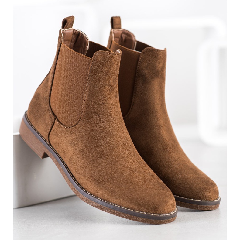 SHELOVET Stivaletti Chelsea cammello marrone 1
