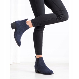 Caldi stivaletti in pelle scamosciata blu navy 2