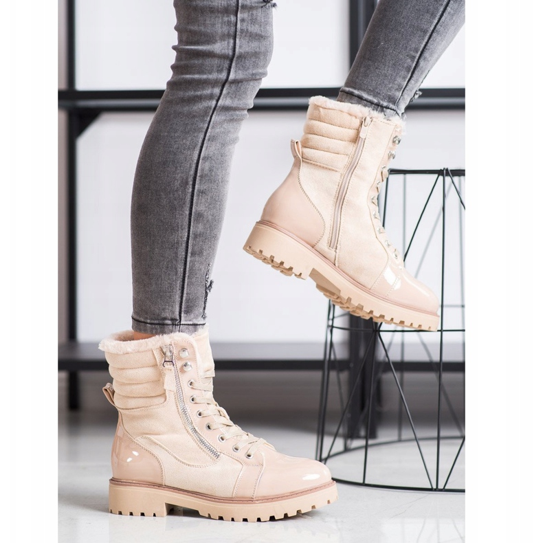 SHELOVET Trapper alla moda con riscaldamento beige 2