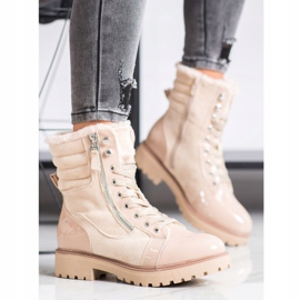 SHELOVET Trapper alla moda con riscaldamento beige 1