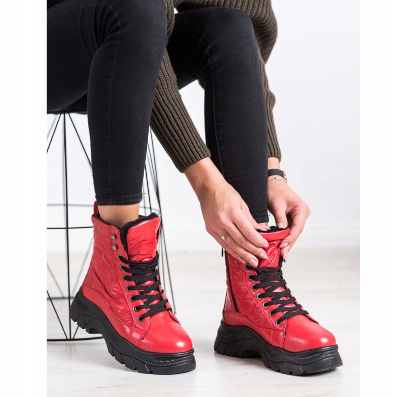 SHELOVET Trappers trapuntati alla moda rosso 1