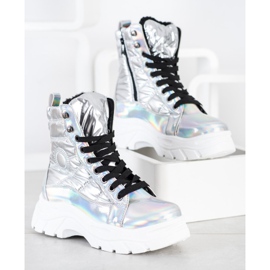 SHELOVET Trappers trapuntati alla moda d'argento 1
