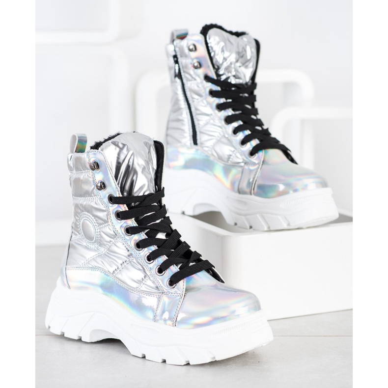 SHELOVET Trappers trapuntati alla moda d'argento 1