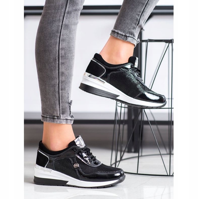 VINCEZA sneakers in pelle nero 1