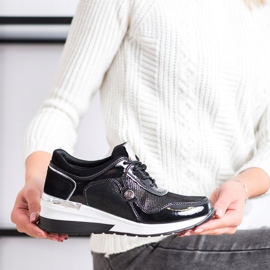 VINCEZA sneakers in pelle nero 2