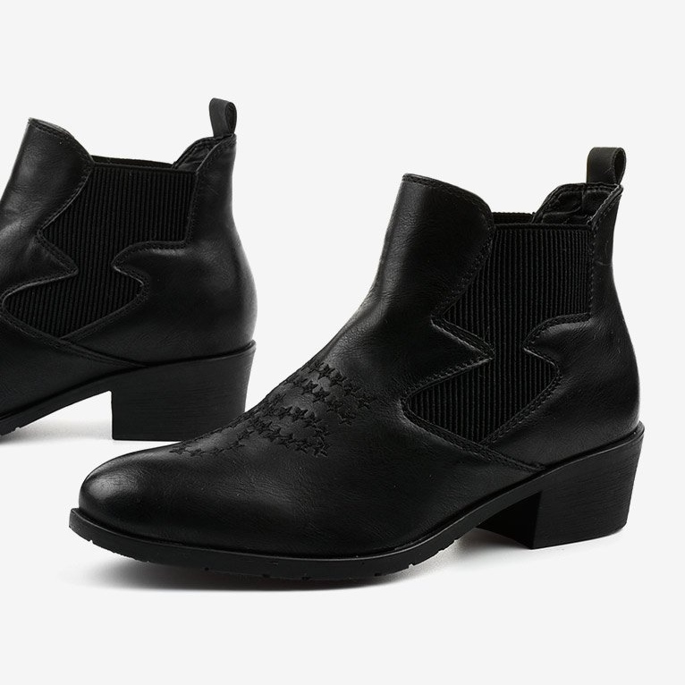 Stivali texani bassi neri di Fancyroot nero 1