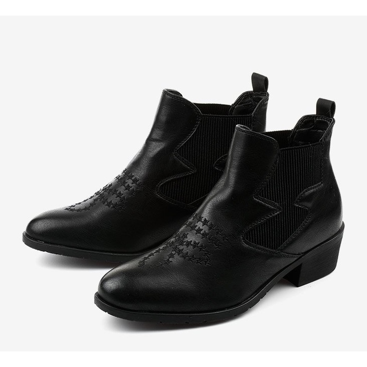 Stivali texani bassi neri di Fancyroot nero 2