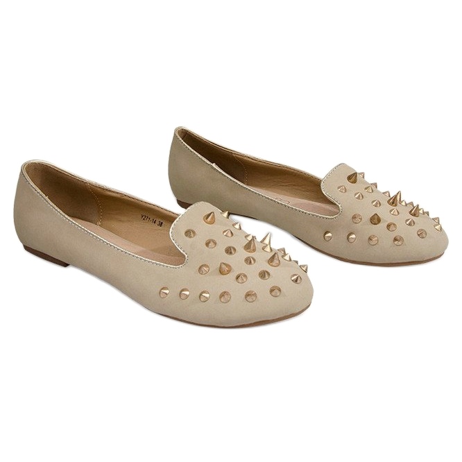Ballerine Con Borchie Y271 Spikes Beige 1