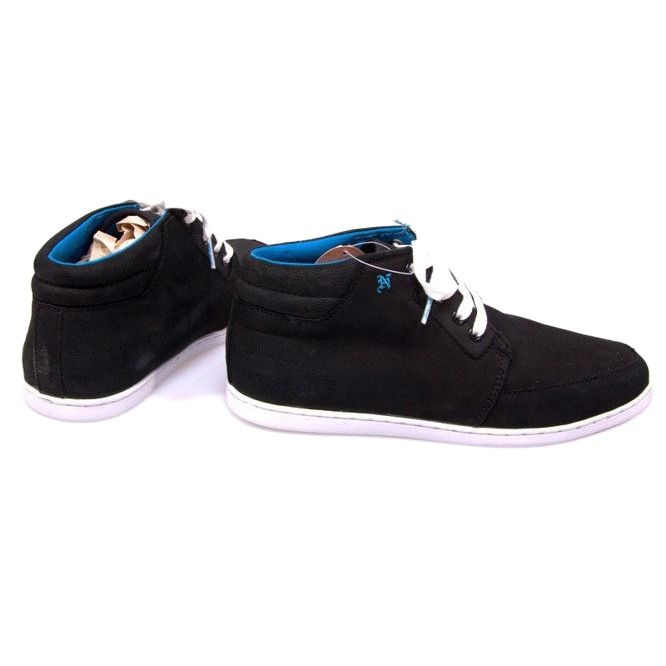 Sneakers alte in pelle nere medie bianca nero 1