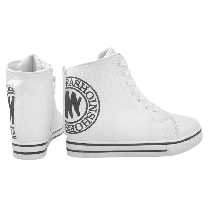 Sneakers alla moda LT1608 bianche bianca 1