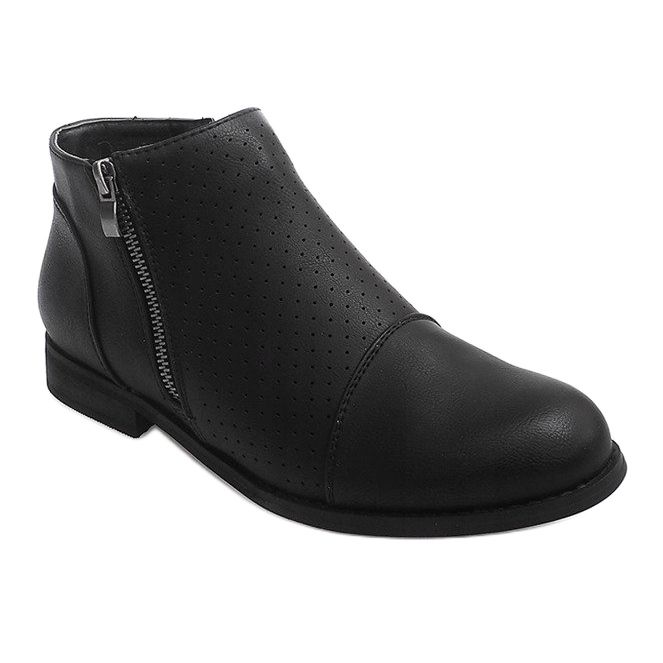 Stivali traforati con cerniera H197 Black nero 2