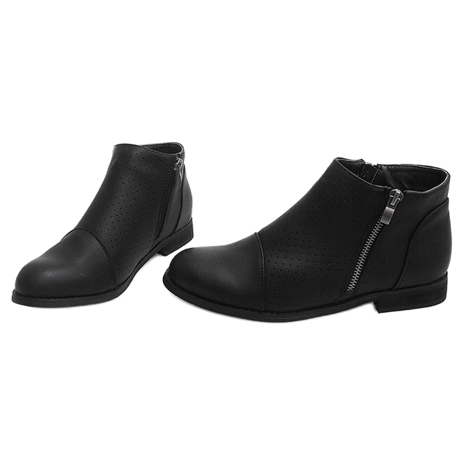 Stivali traforati con cerniera H197 Black nero 1