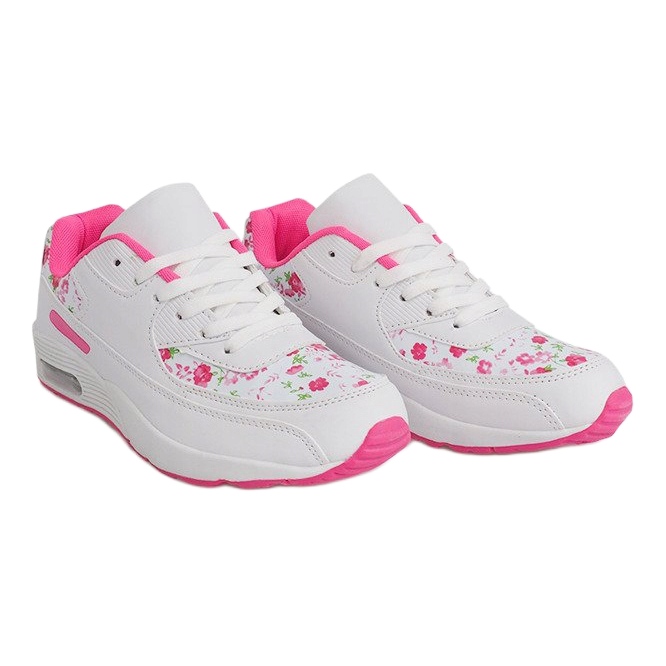 Sneakers bianche XT-18 Flowers bianca rosa 2