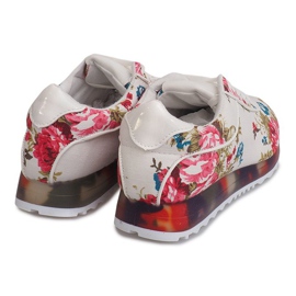 Sneakers Sportive Con Fiori BL282 Bianco multicolore 1