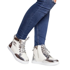 Sneakers Alte R17 Bianche bianco argento 1