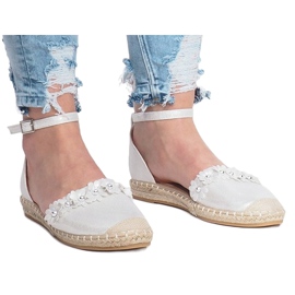Espadrillas argento con fiori LL6271 d'argento 1