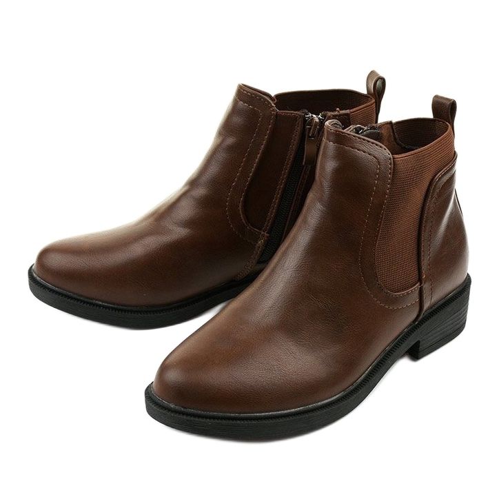 Stivaletti bassi Merriva in similpelle marrone 2